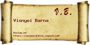 Visnyei Barna névjegykártya